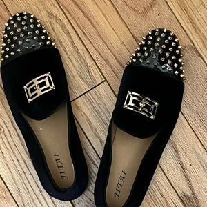 MENS VELVETY SPIKED TOE DRESS SHOES